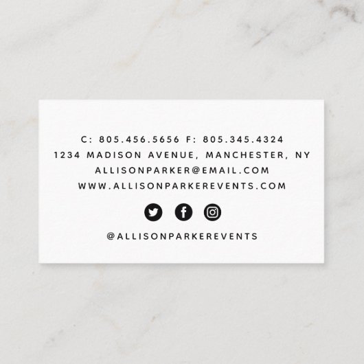 Modern geometrisch Abstract Visitekaartje (Achterkant)