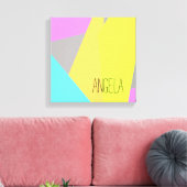 modern geometrisch abstract voeg een naamwandkunst canvas afdruk (Insitu (Woonkamer))