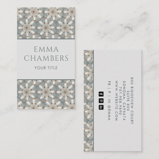 Modern geometrisch Abstract vormenpatroon Visitekaartje (Voorkant / Achterkant)