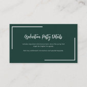 Modern Geometrisch Afstuderen 2025 Party Groen Informatiekaartje (Voorkant)