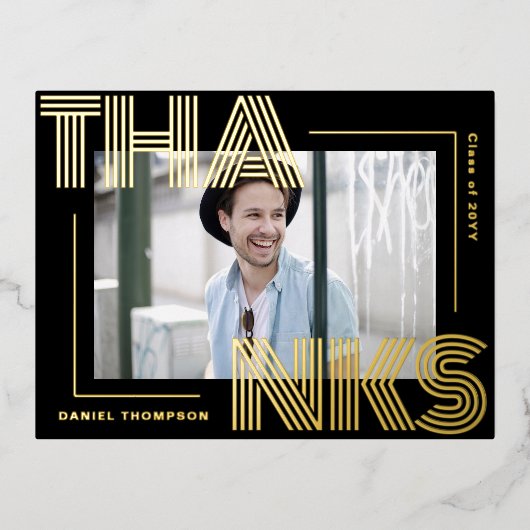 Modern geometrisch Afstuderen dank u Briefkaart (Voorkant)