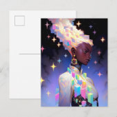 Modern geometrisch anime meisje briefkaart (Voorkant / Achterkant)