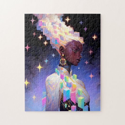 Modern geometrisch anime meisje legpuzzel (Verticaal)