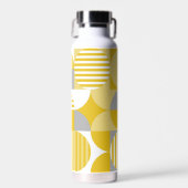 Modern Geometrisch Bauhaus, Mosterdgeel, Grijs Waterfles (Voorkant)