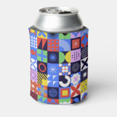 Modern Geometrisch Bauhaus Neo-memphis Patroon Blikjeskoeler (Blikje Achterkant)