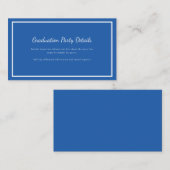 Modern Geometrisch Blauw Afstuderen 2025 Party Informatiekaartje (Voorkant / Achterkant)