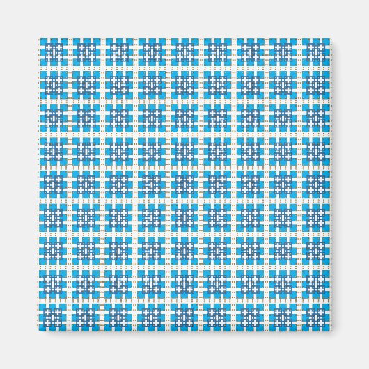 Modern geometrisch blauw SEA vierkantjes patroon Magneet (Voorkant)