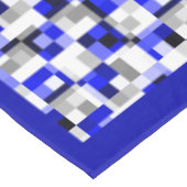 Modern geometrisch blauw zwarte chequevierkant ont tafelkleed (Gekanteld)