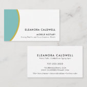 Modern Geometrisch Blauwgroen Wit Florida Notaris  Visitekaartje (Voorkant / Achterkant)