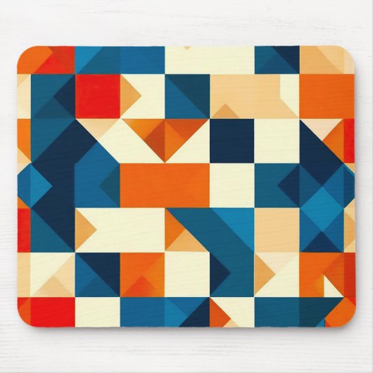🟦 Modern Geometrisch Bureaumatje Voor Creatieve W Muismat (Voorkant)