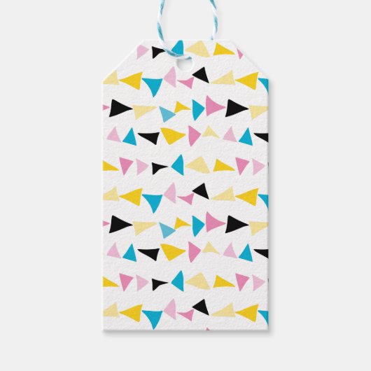 Modern geometrisch confetti patroon cadeaulabel (Voorkant)