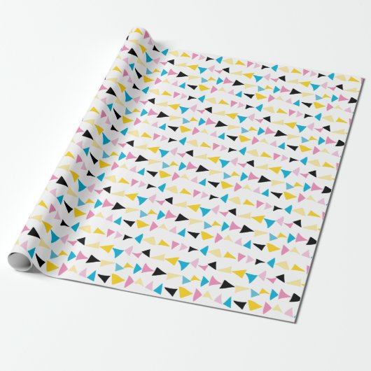 Modern geometrisch confetti patroon cadeaupapier (Uitgerold)