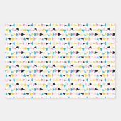 Modern geometrisch confetti patroon inpakpapier vel (Voorkant)