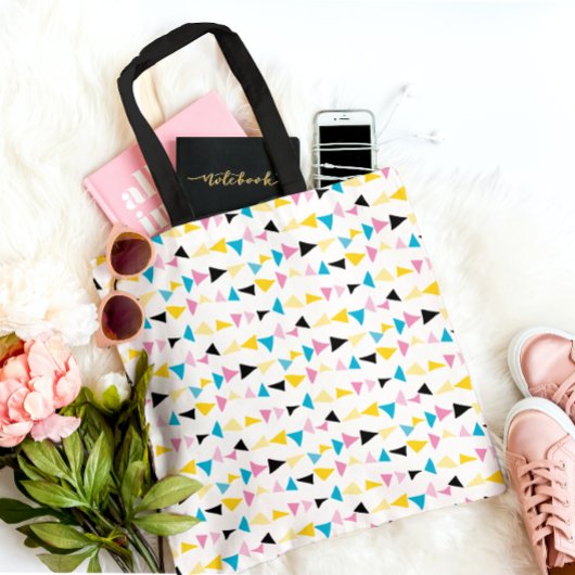 Modern geometrisch confetti patroon tote bag