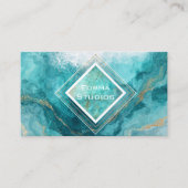 Modern Geometrisch Corporate Blauwgroen & Turquois Visitekaartje (Voorkant)