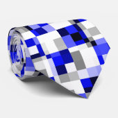 Modern geometrisch design Blauw Abstract vierkant Stropdas (Opgerold)
