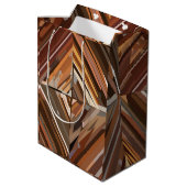 Modern Geometrisch Diamant Houten Achtergrond Patr Medium Cadeauzakje (Achterkant Gekanteld)