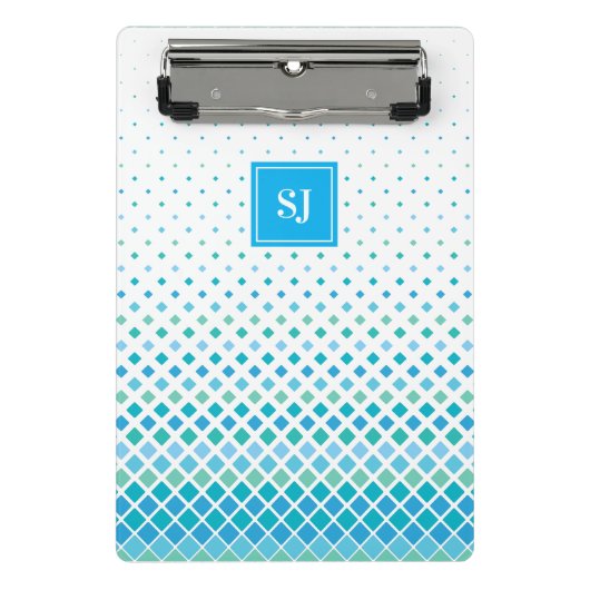 Modern geometrisch diamant monogram mini klembord (Voorkant)