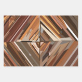 Modern geometrisch diamanten houten patroon inpakpapier vel (Voorkant 3)