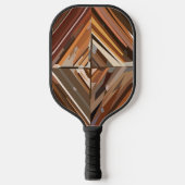 Modern geometrisch diamanten houten patroon pickleball paddle (Voorkant)