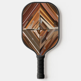 Modern geometrisch diamanten houten patroon pickleball paddle