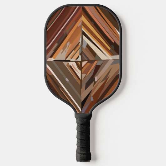 Modern geometrisch diamanten houten patroon pickleball paddle (Voorkant)