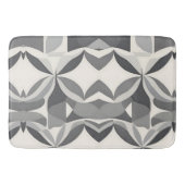 Modern geometrisch diamantpatroon in grijs en wit badmat (Voorkant)