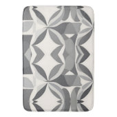 Modern geometrisch diamantpatroon in grijs en wit badmat (Voorkant Verticaal)