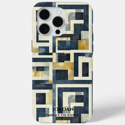Modern geometrisch doolhof - getextureerde elegant Case-Mate iPhone case (Achterkant)