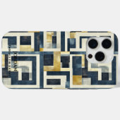 Modern geometrisch doolhof - getextureerde elegant Case-Mate iPhone case (Achterkant (horizontaal))