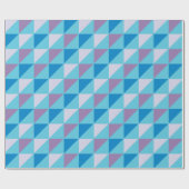 Modern Geometrisch, Driehoekig blauw paarse Cadeaupapier (Vlak)