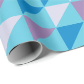 Modern Geometrisch, Driehoekig blauw paarse Cadeaupapier (Rol Hoek)