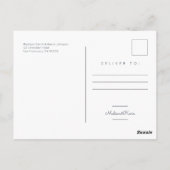 Modern geometrisch | Eenvoudig blauw huwelijk Briefkaart (Achterkant)