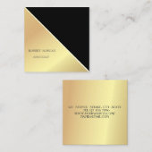 Modern geometrisch, eenvoudig, goud vierkante visitekaartje (Voorkant / Achterkant)