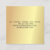 Modern geometrisch, eenvoudig, goud vierkante visitekaartje (Achterkant)