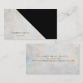 Modern geometrisch, elegant, holografisch opal visitekaartje (Voorkant / Achterkant)
