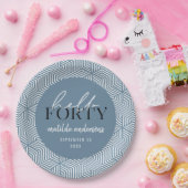 Modern geometrisch en script 40e verjaardagsfeestj papieren bordje (Feest)