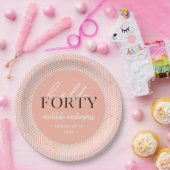 Modern geometrisch en script 40e verjaardagsfeestj papieren bordje (Feest)