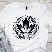 Modern geometrisch esdoornblad t-shirt