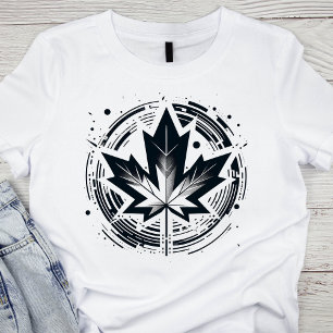 Modern geometrisch esdoornblad t-shirt