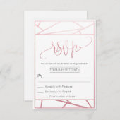 Modern Geometrisch Faux Roos Goud RSVP (Voorkant / Achterkant)