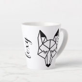Modern Geometrisch Fox Foxy Script Latte Mok (Rechterhoek)