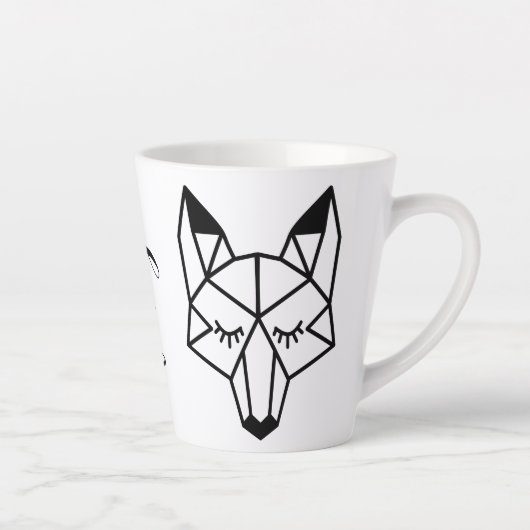 Modern Geometrisch Fox Foxy Script Latte Mok (Rechts)
