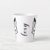 Modern Geometrisch Fox Foxy Script Latte Mok (Voorkant)