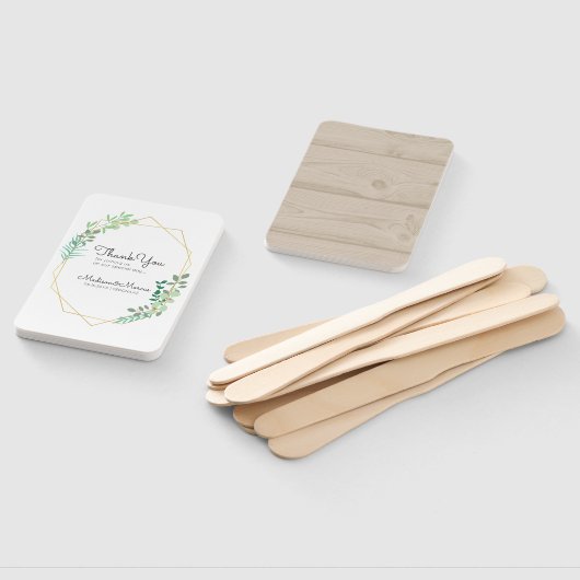 Modern geometrisch gebladerte bruiloft dank u handwaaier (Niet-gemonteerd)