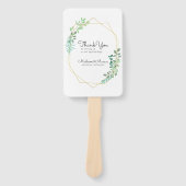 Modern geometrisch gebladerte bruiloft dank u handwaaier (Voorkant)