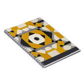 Modern Geometrisch Geel & Grijs Spiraal Notitieboe Notitieboek (Rechterzijde)