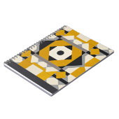 Modern Geometrisch Geel & Grijs Spiraal Notitieboe Notitieboek (Linkerzijde)