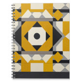 Modern Geometrisch Geel & Grijs Spiraal Notitieboe Notitieboek (Voorkant)