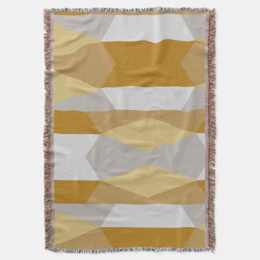 Modern Geometrisch Goud en Grijs Deken (Voorkant Verticaal)
